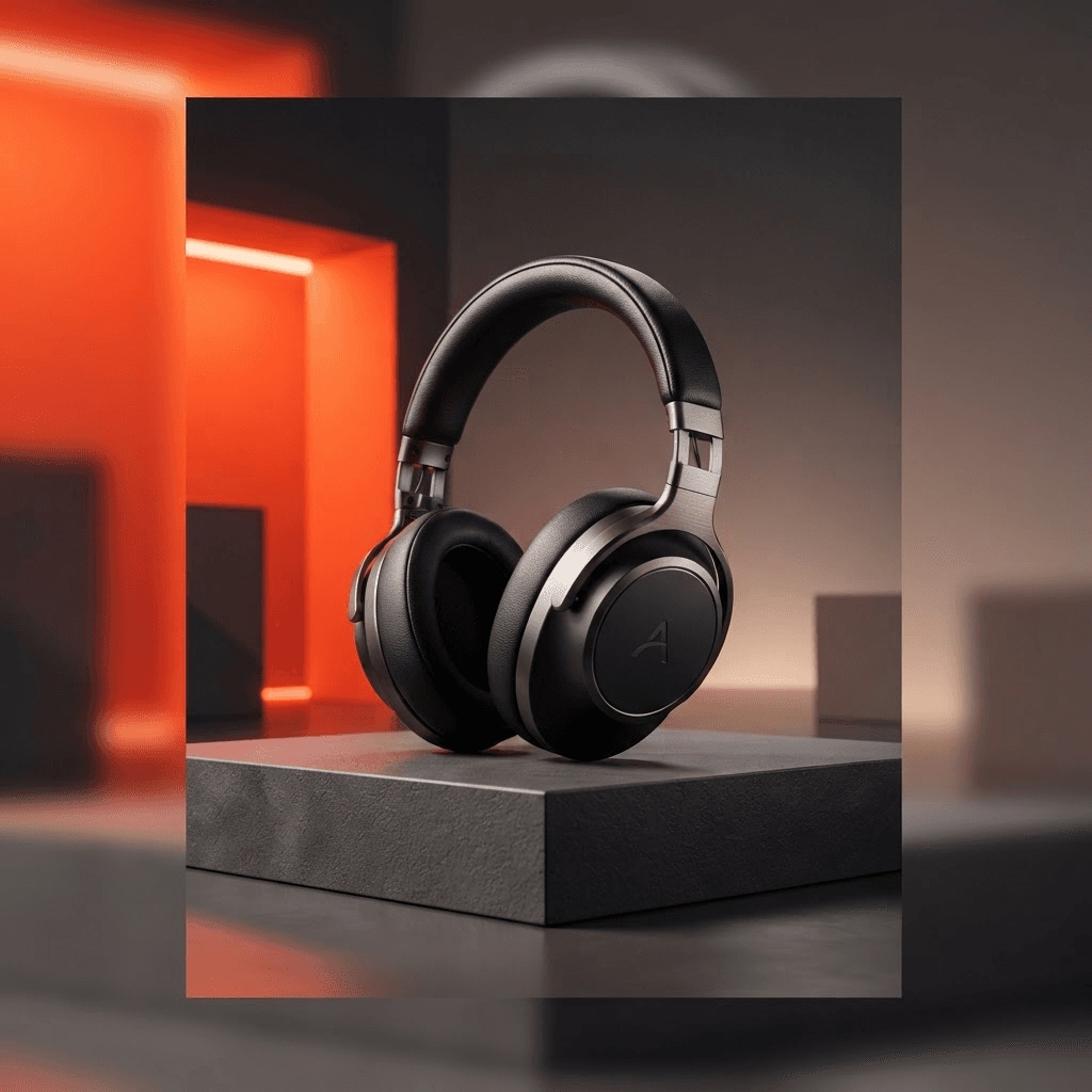 Polished static product creative with strong lighting